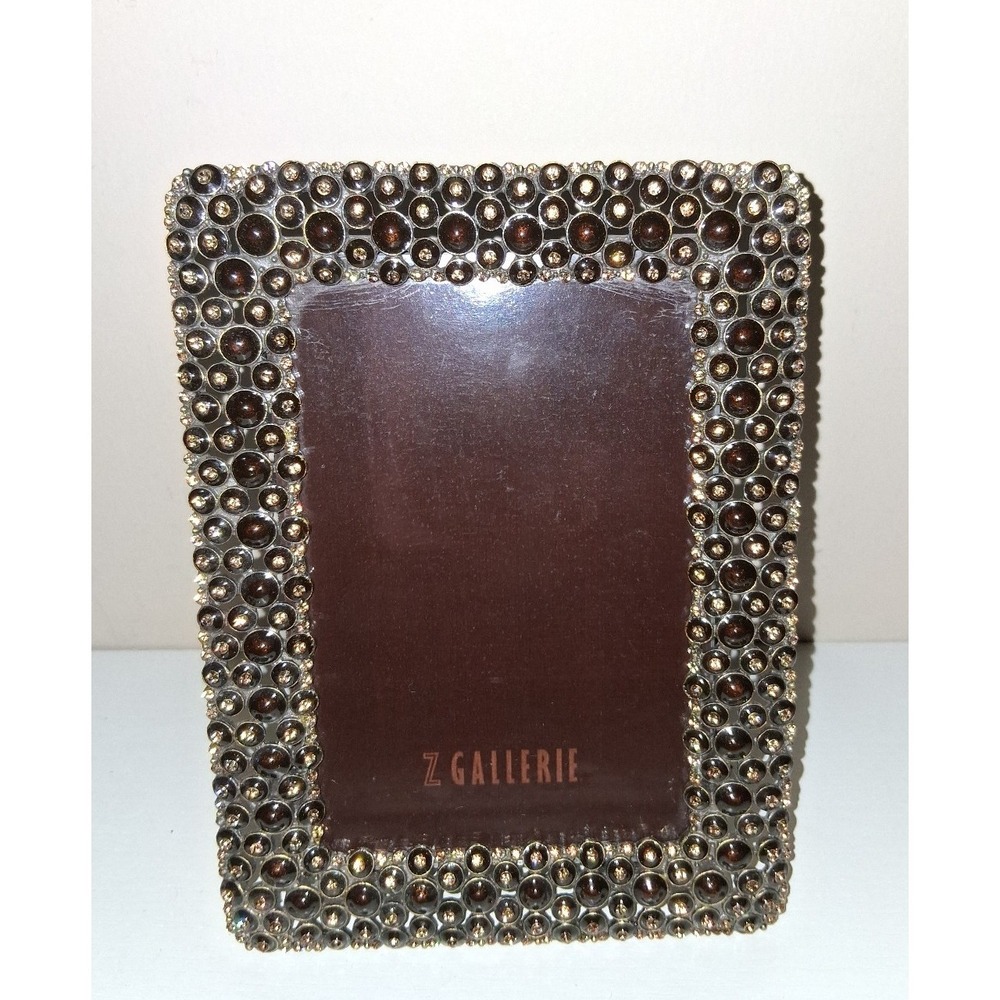 Z Gallerie Smoky Brown‎ & Gold/champagne Rhinestone Bubble Picture Frame